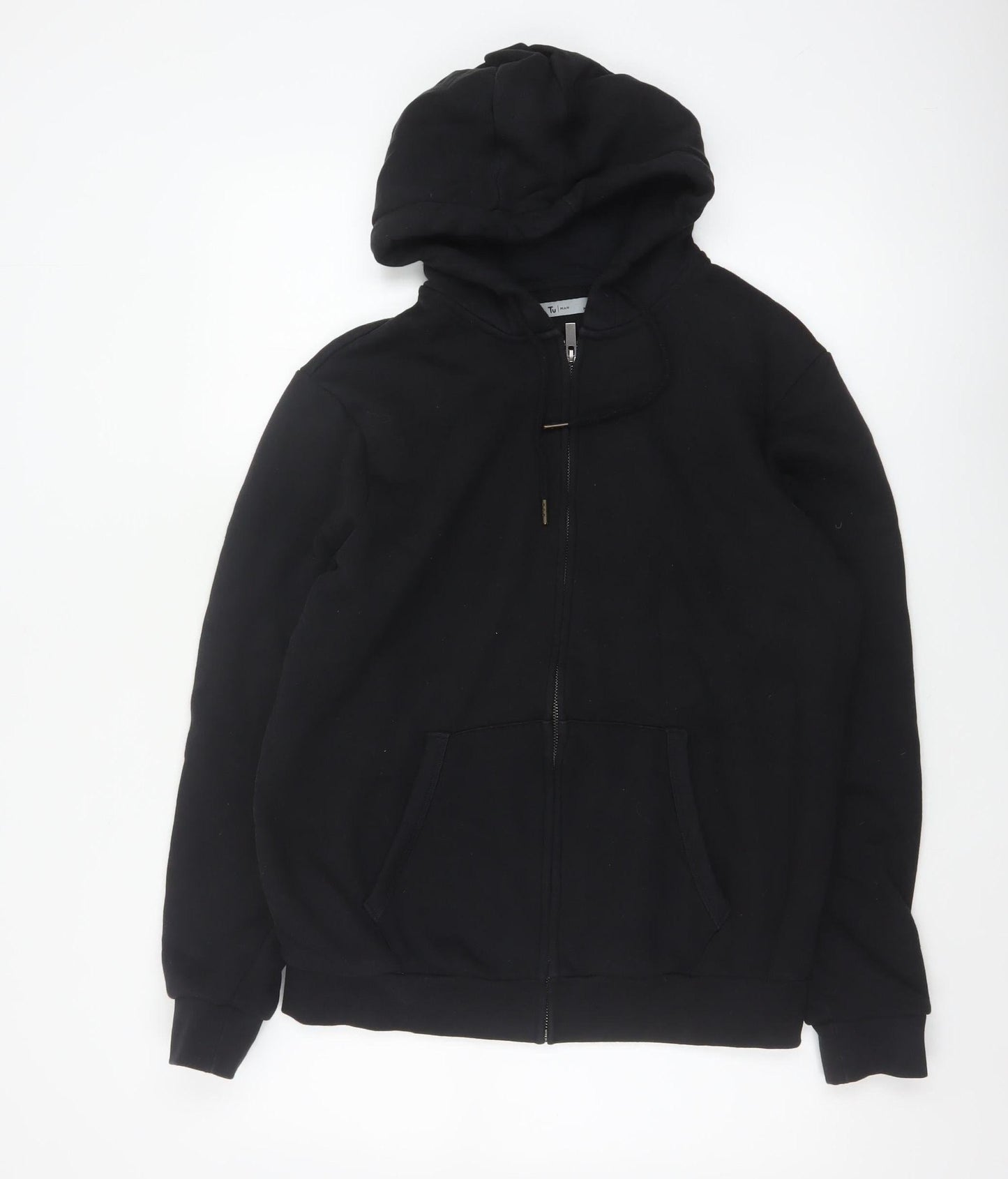 Tu Men’s Black M Full Zip Hooded Fleece Hoodie Pockets
