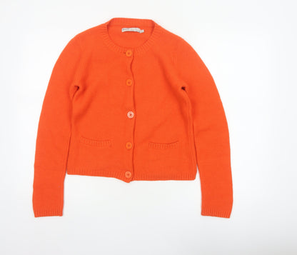 Seasalt Cornwall Women’s Orange Merino Wool Cardigan Size 8