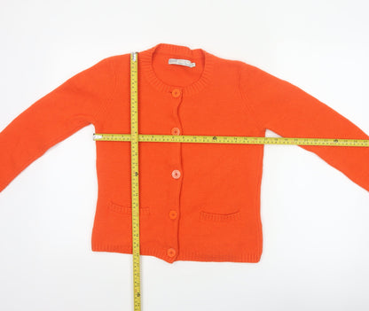Seasalt Cornwall Women’s Orange Merino Wool Cardigan Size 8