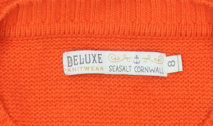 Seasalt Cornwall Women’s Orange Merino Wool Cardigan Size 8