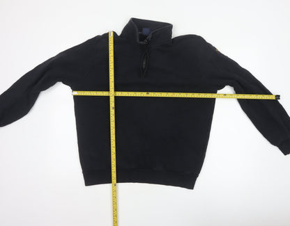 Paul & Shark Mens Black XL 1/4 Zip High Neck Cotton Sweatshirt