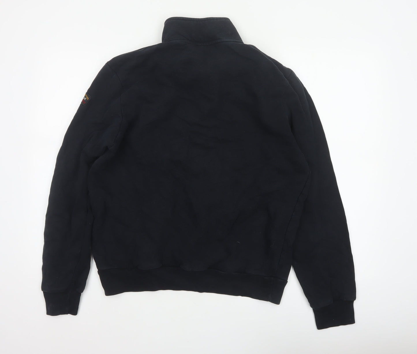 Paul & Shark Mens Black XL 1/4 Zip High Neck Cotton Sweatshirt