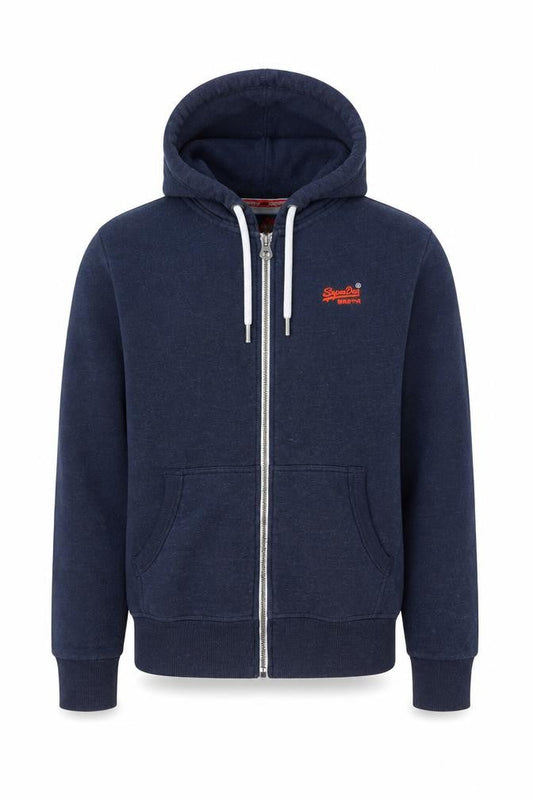 Superdry Men’s Blue Medium Orange Label Full Zip Hooded Hoodie