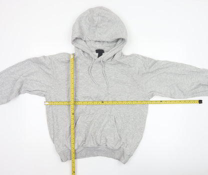 H&M Women Grey XS Relaxed Fit Fleece Pullover Hoodie