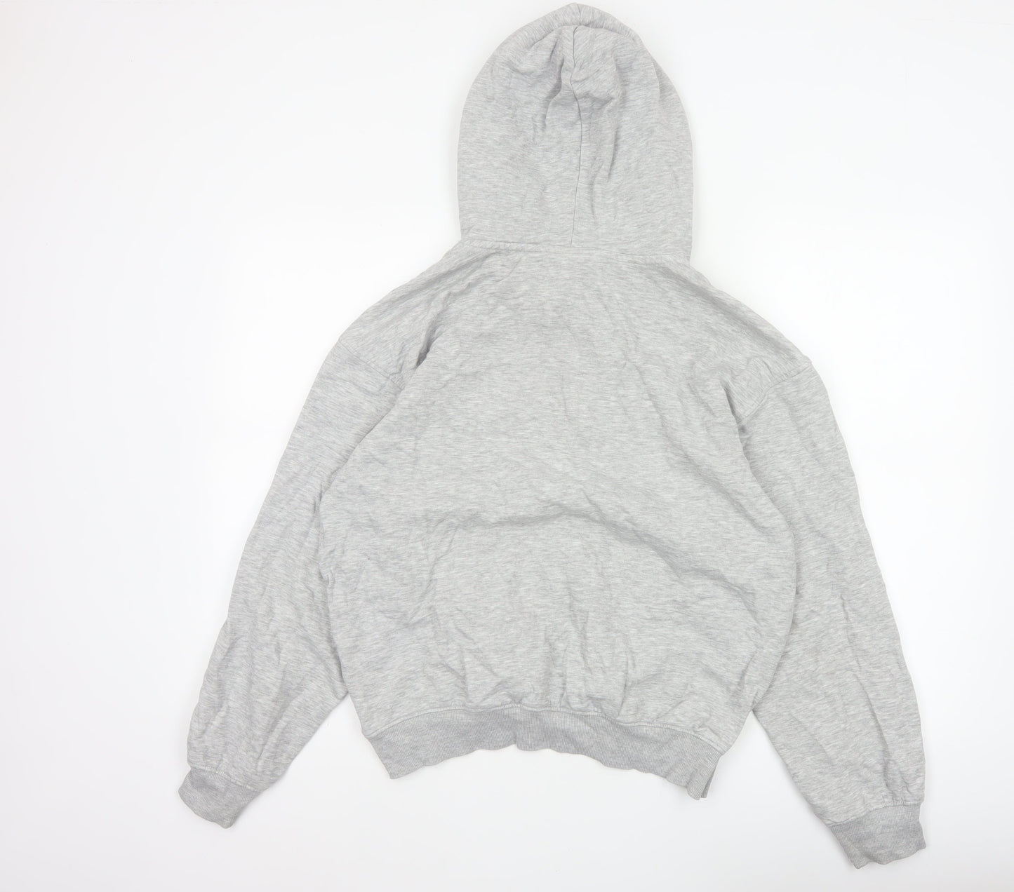 H&M Women Grey XS Relaxed Fit Fleece Pullover Hoodie