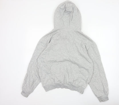 H&M Women Grey XS Relaxed Fit Fleece Pullover Hoodie