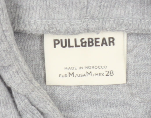 Pull&Bear Men’s Grey M Pullover Hoodie Drawstring Pockets