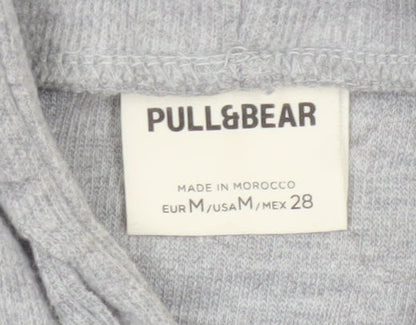Pull&Bear Men’s Grey M Pullover Hoodie Drawstring Pockets