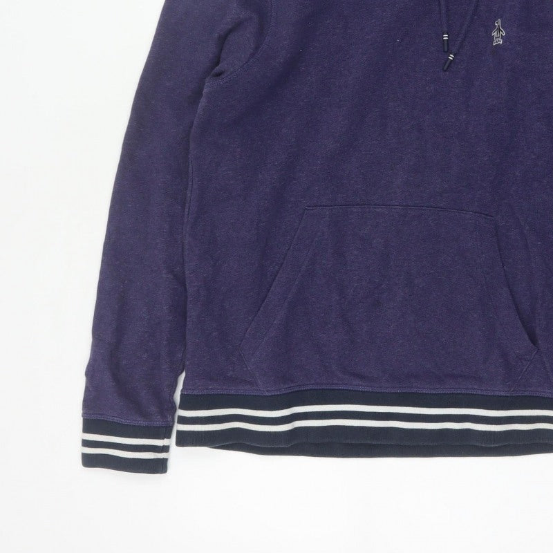 Original Penguin Men’s Purple S Pullover Hoodie Striped Trim