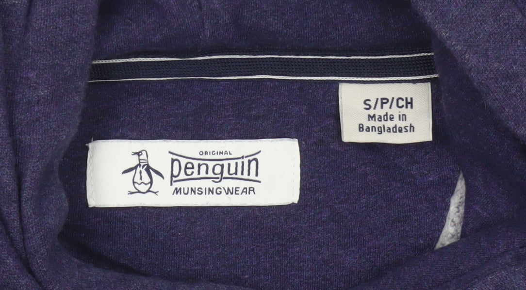 Original Penguin Men’s Purple S Pullover Hoodie Striped Trim