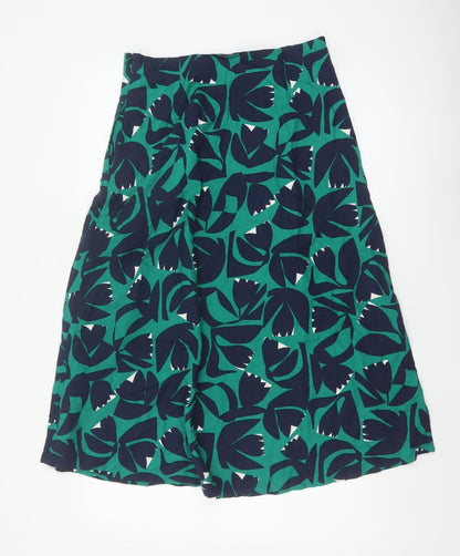 Seasalt Cornwall Women Green Floral A-Line Midi Skirt UK 10