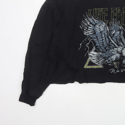 ASOS Design Women Black UK 20 Oversized Eagle Graphic Pullover Sweatshirt