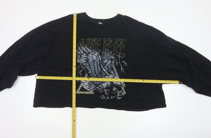 ASOS Design Women Black UK 20 Oversized Eagle Graphic Pullover Sweatshirt