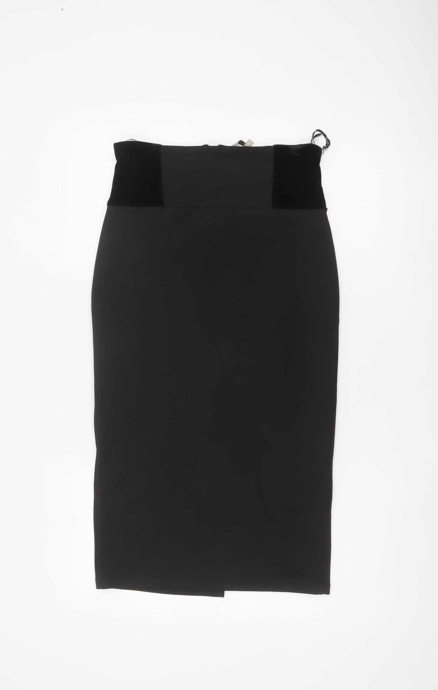 Kelly Ewing Collection Women Black UK 10 High Rise Velvet Pencil Skirt