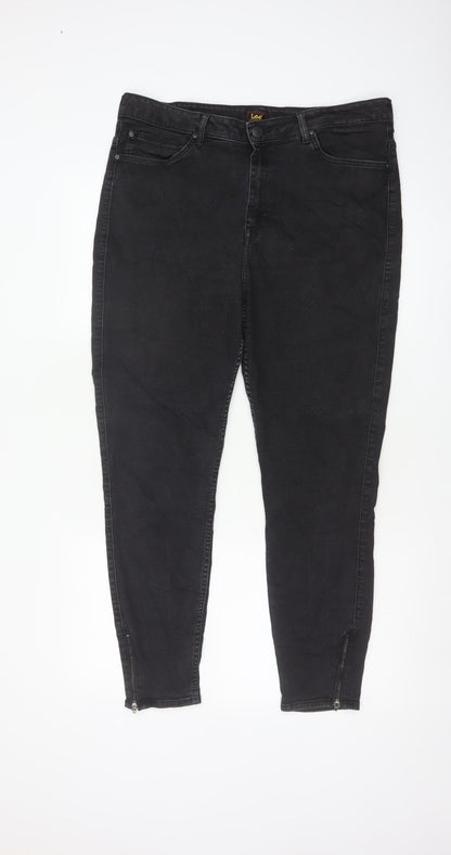Lee Women’s Black W36 L33 Scarlett High Zip Skinny Jeans