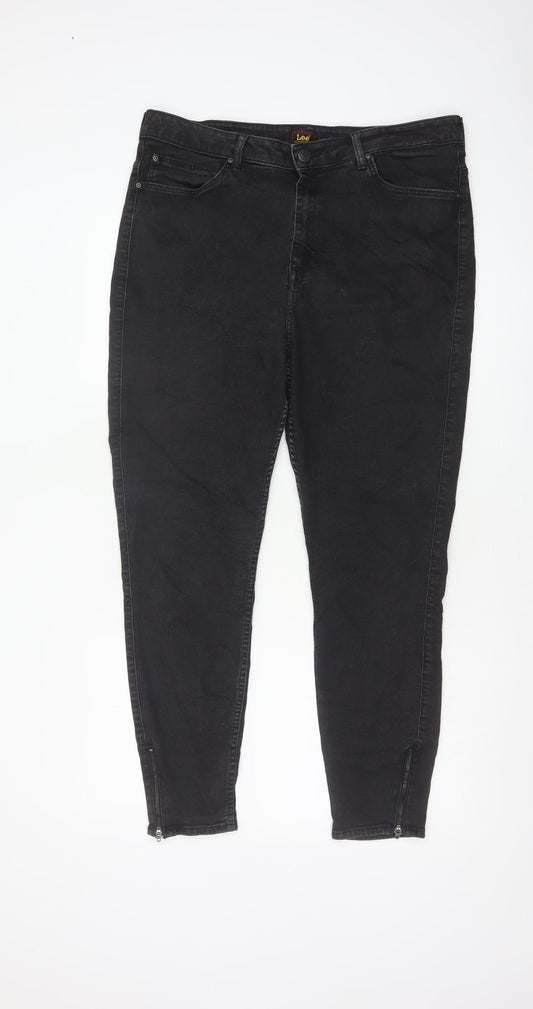 Lee Women’s Black W36 L33 Scarlett High Zip Skinny Jeans