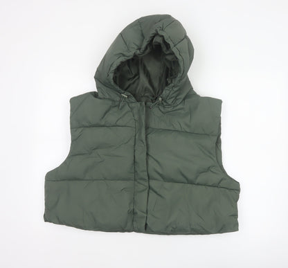 ASOS 4505 Women’s Green UK 12 Hooded Quilted Puffer Gilet Waistcoat