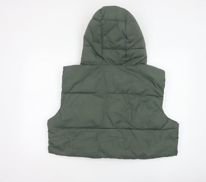 ASOS 4505 Women’s Green UK 12 Hooded Quilted Puffer Gilet Waistcoat