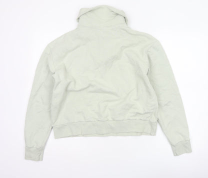 MNG Women’s Green M Hooded Quarter Zip Pullover Sweatshirt