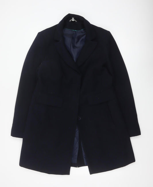 Marks & Spencer Women's Navy UK 14 Single-Breasted Mid-Length Overcoat