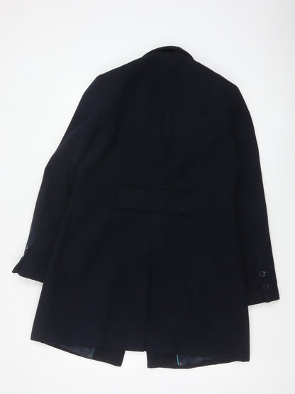 Marks & Spencer Women's Navy UK 14 Single-Breasted Mid-Length Overcoat