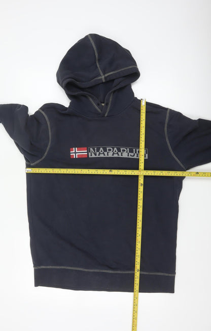 Napapijri Men’s Blue L Pullover Hoodie Norway Flag Logo
