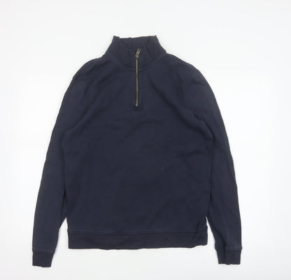 Ted Baker Men’s Blue L 1/4 Zip High Neck Pullover Sweatshirt