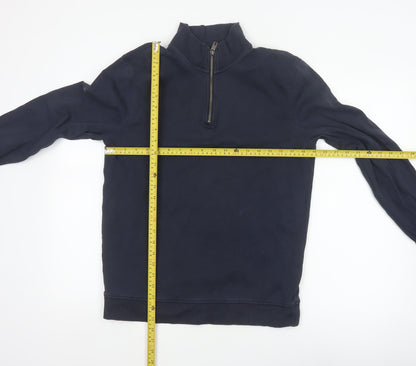 Ted Baker Men’s Blue L 1/4 Zip High Neck Pullover Sweatshirt