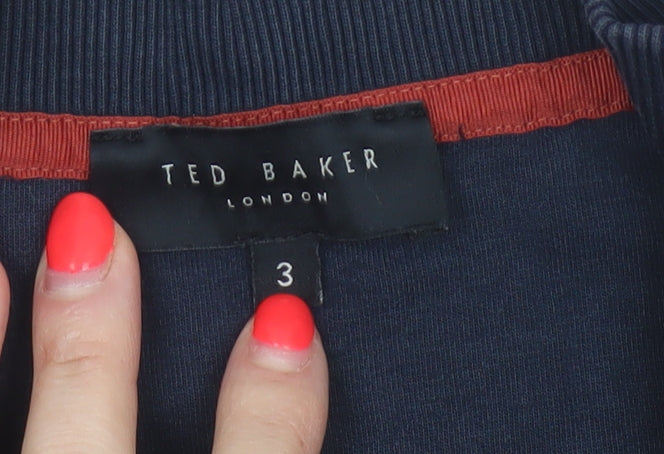 Ted Baker Men’s Blue L 1/4 Zip High Neck Pullover Sweatshirt