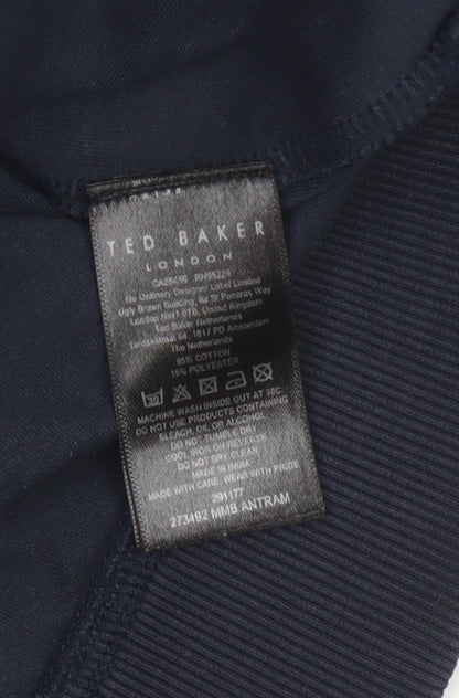 Ted Baker Men’s Blue L 1/4 Zip High Neck Pullover Sweatshirt