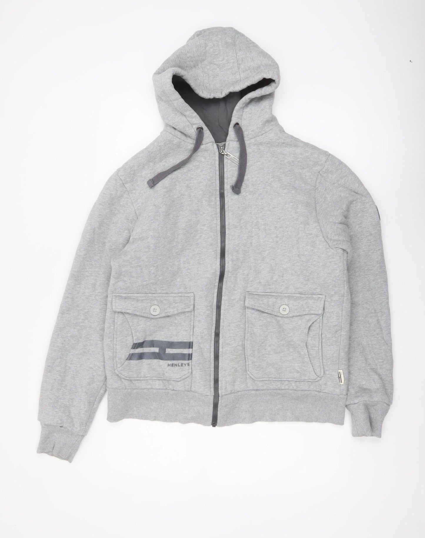 Henleys Unisex Adults Grey M Full Zip Hooded Fleece Hoodie