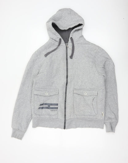 Henleys Unisex Adults Grey M Full Zip Hooded Fleece Hoodie