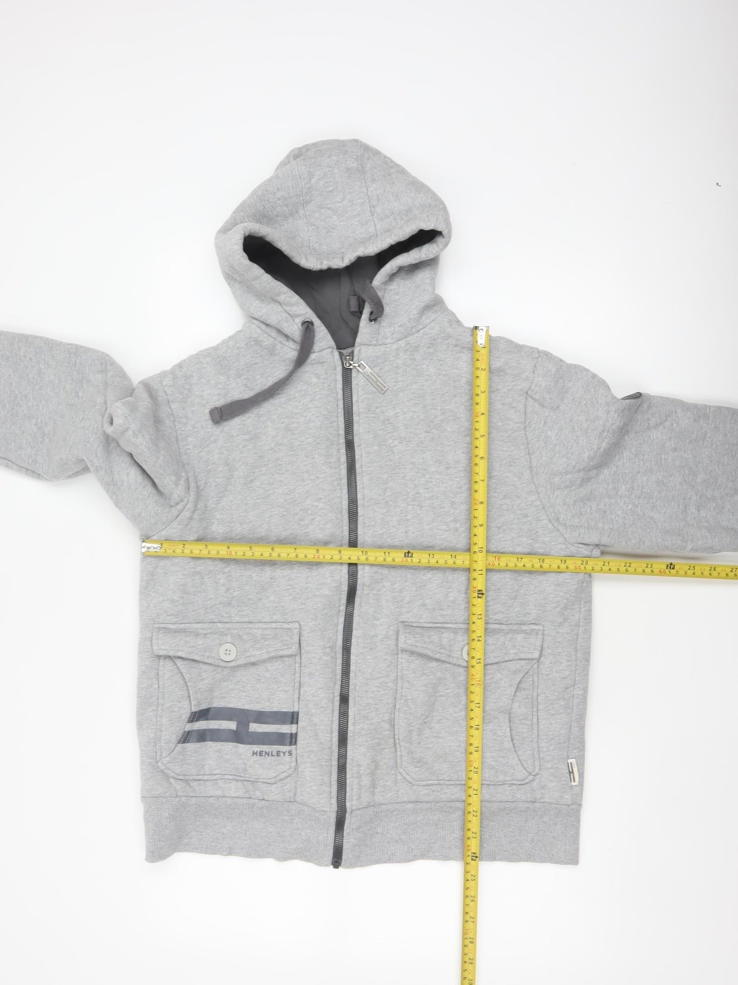 Henleys Unisex Adults Grey M Full Zip Hooded Fleece Hoodie