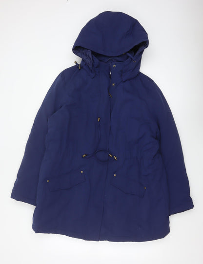 BHS Women's Navy Blue Size 16 Hooded Padded Parka Jacket