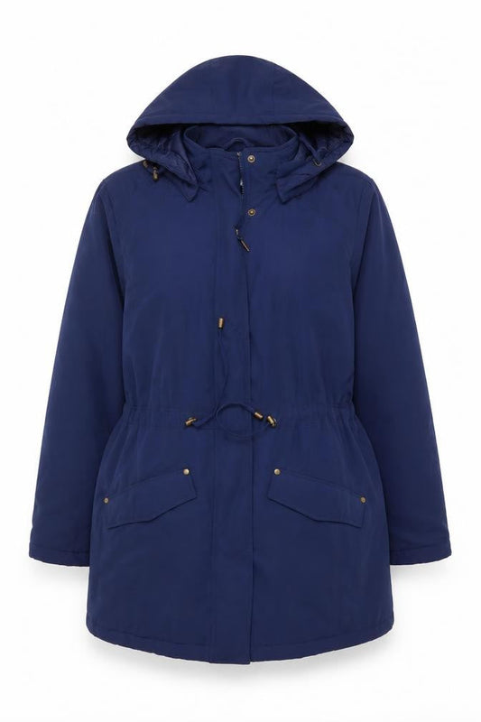 BHS Women's Navy Blue Size 16 Hooded Padded Parka Jacket