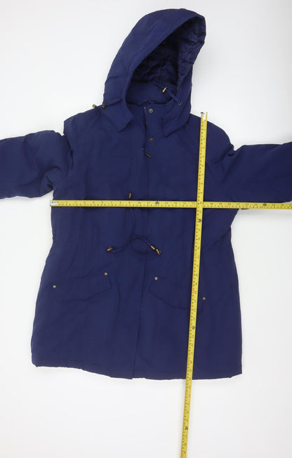 BHS Women's Navy Blue Size 16 Hooded Padded Parka Jacket
