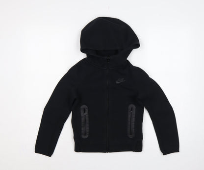 Nike Unisex Kids Black 8-9 Years Full Zip Hooded Fleece Hoodie