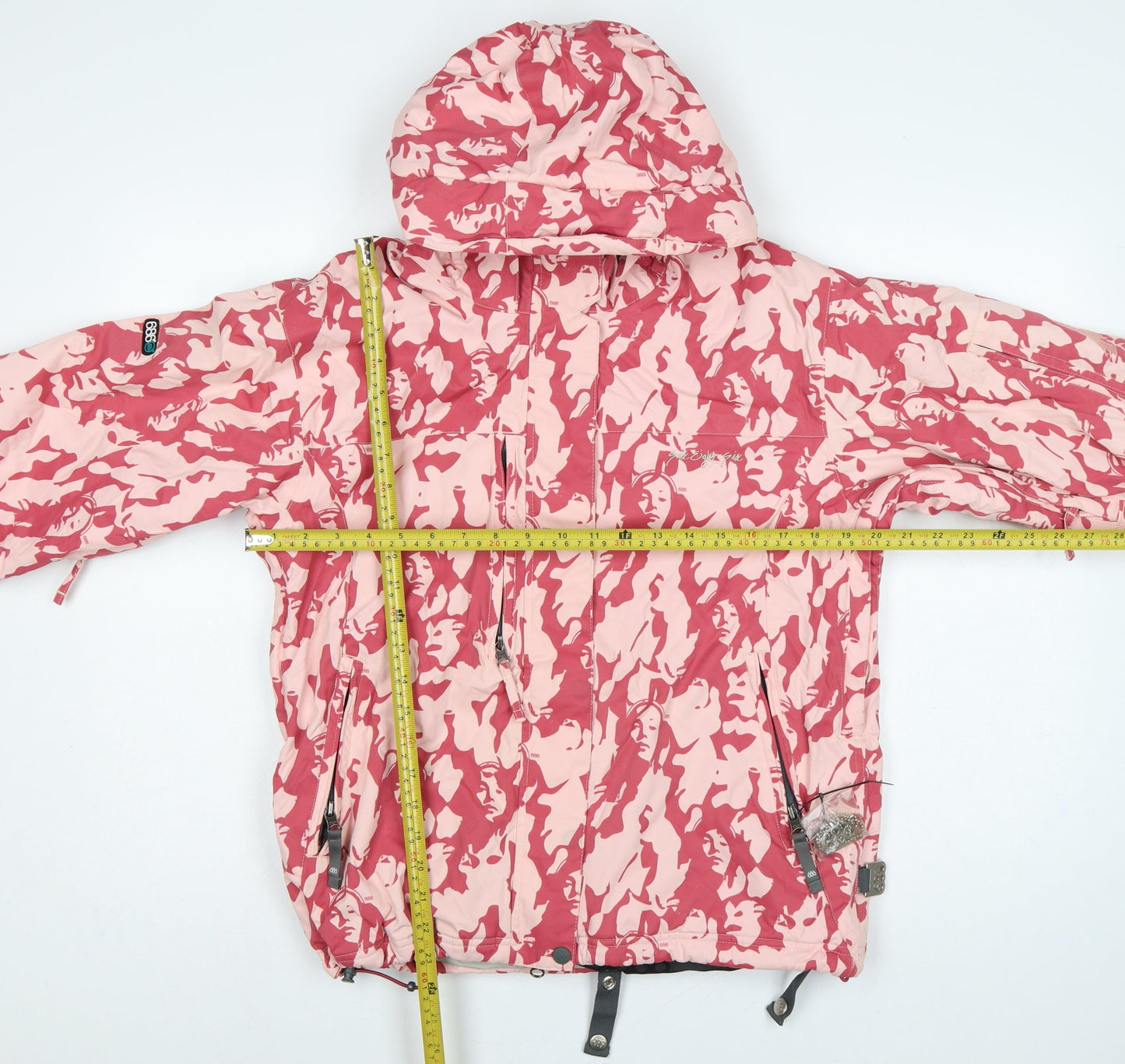 686 Women’s Pink Camo Art Print Hooded Ski Jacket Size S