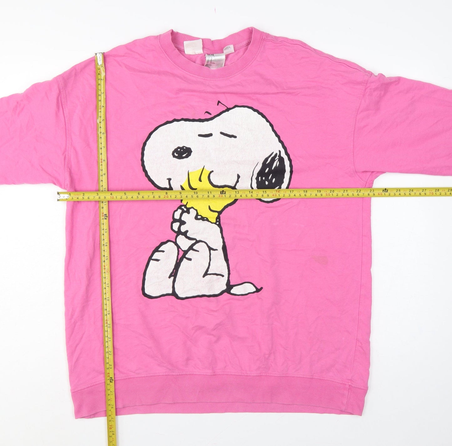 H&M Women’s Pink M Snoopy Woodstock Cartoon Long Sleeve Sweatshirt