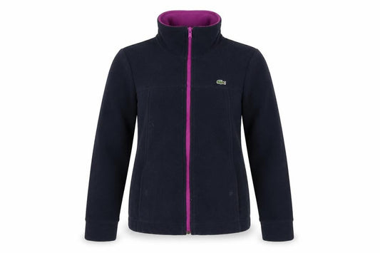 Lacoste Women’s Blue Fleece Zip Jacket UK 8 Sports Logo