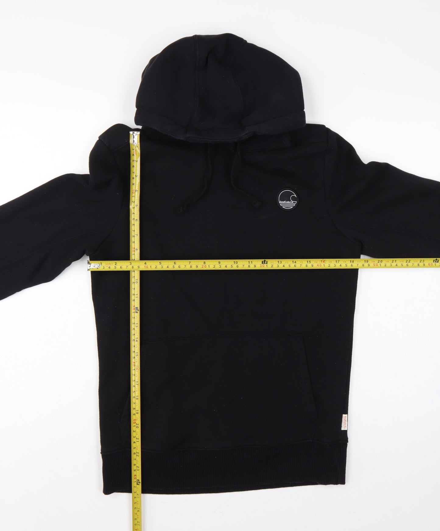 SoulCal & Co Men’s Black S Pullover Hoodie Logo Pocket Drawstring
