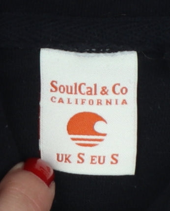 SoulCal & Co Men’s Black S Pullover Hoodie Logo Pocket Drawstring