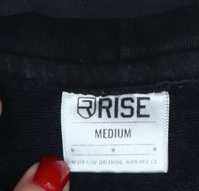 Rise Men’s Black Medium Pullover Logo Graphic Hoodie