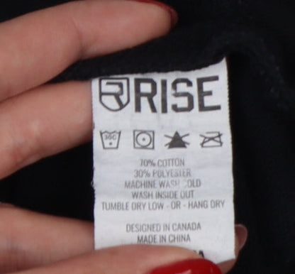 Rise Men’s Black Medium Pullover Logo Graphic Hoodie