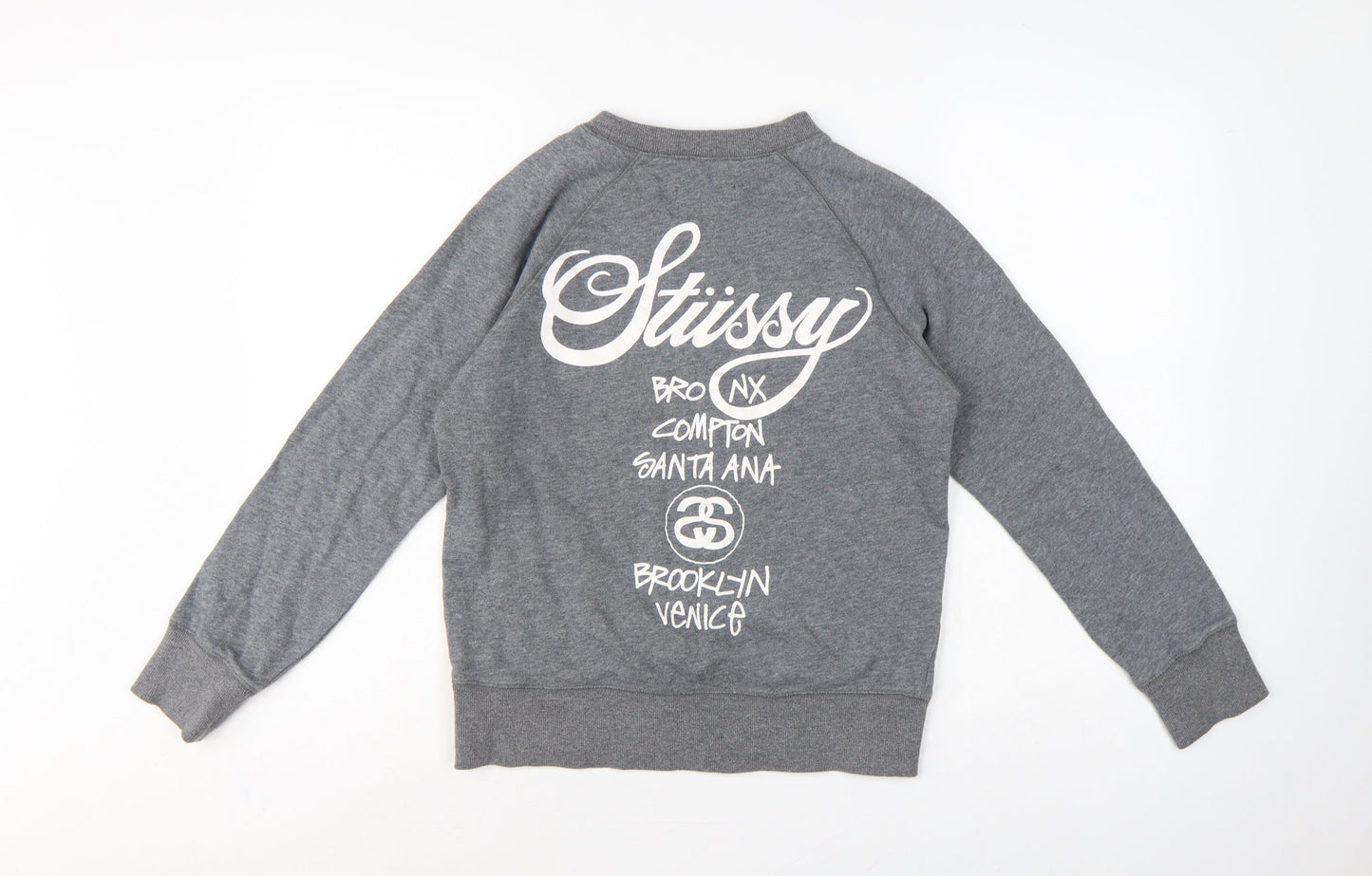Stussy x Champion Unisex Grey S Pullover Logo Sweatshirt