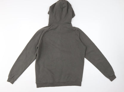 BoohooMAN Men’s Grey S 1/4 Zip Pullover Hoodie Logo Cotton