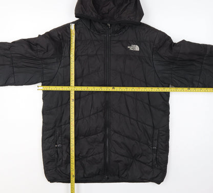 The North Face Boys Black XL Puffer Jacket Hooded Quilted Full Zip