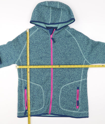 Weird Fish Women’s Blue Hooded Fleece Jacket Size 14 Full Zip