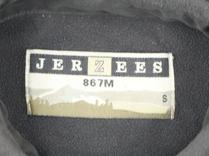 Jerzees Men’s Black Small Fleece Snap Shirt Jacket Outdoor Workwear