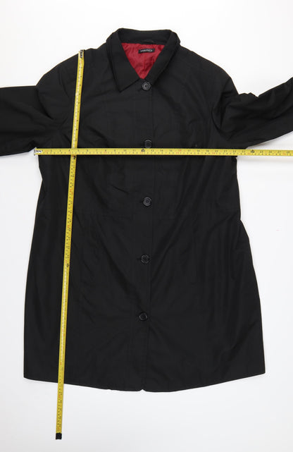 Essence Evans Women's Black UK 22 Mid-Length Button Overcoat Lined